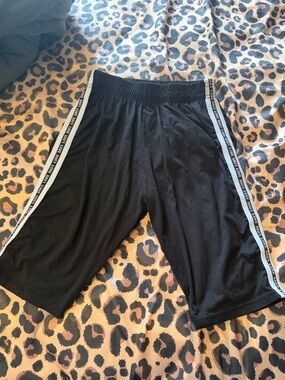 Black Women’s Athletic Shorts with Side Stripe
